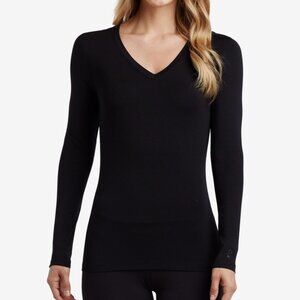 #1363 Cuddl Duds Women's Softwear with Stretch Long Sleeve V-Neck Shirt in New